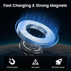 OHLPRO 15W Magsafe Car Mount Charger for iPhone 17, Fast Wireless Charging Magnetic CD Slot Holder with 3M Adhesive Base for Dashboard, Aluminum Shell, Compatible with iPhone 16 15 14 Series, Black