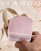 Vlando Velvet Travel Jewelry Case, Jewelry Travel Box for Women, Travel Jewelry Organizer, Small, Portable Jewelry Boxes with