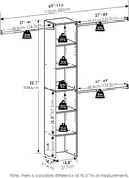 Furinno FANO Closet Organizers and Storage, Closet Storage Organizer with 3 Hanging Bars, Wardrobe Closet Shelf Towers, for W