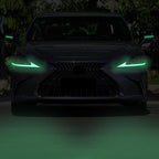 TOMALL 2 Pair Headlight Daytime Running Light Rearview Mirror Light Vinyl Films Smoke Tint Compatible with Lexus 2018-2020 Light Transmission Tint Wrap Exterior Sticker Decorations Trim (Green)