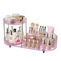 360 Rotating Vanity Makeup Organizer, 2 Small Trays & 5 Compartments for Cosmetics, Skincare, Perfume, Lipstick & Make up Bru