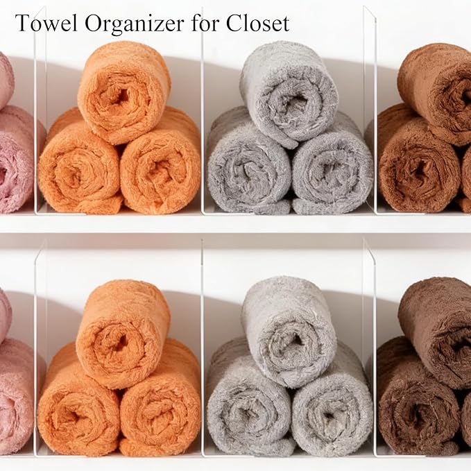 Shelf Dividers for Closet Organization: 10" Tall x 12" Deep Acrylic Closet Shelf Dividers for Clothes Sweater Purse - Clear O