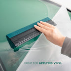 FOSHIO 10 Inch Felt Squeegee for Vinyl wtih Ruler 25CM 4 Round Corners Universal Card, Window Tint Film Installing Hard Black PP Car Vinyl Wrap Scraper Tool