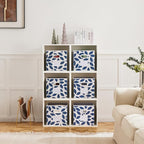MAX Houser 6 Pack Foldable Fabric Storage Bins with Handles - Ideal for Closet Organization, Bedroom and Nursery（Blue, 12"x12