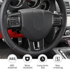 Linskip Steering Wheel Trim Compatible with Dodge Charger/Challenger/Durango/Dart 2009-2014 & Journey 2013-2022, Steering Wheel Cover for Charger Interior Accessories 3Pcs(Carbon Fiber)