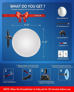 17.3" Wide‑Angle HD Convex Mirror with Crab Clamp Base - Acrylic Safety Security Traffic Corner Mirror, Round Frameless Observation Mirror for Garage, Driveway, Warehouse, Office, Store - Clamp-Mount