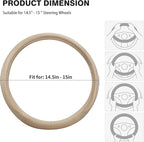 【2025 Model】 Breathable Soft Leather Car Steering Wheel Cover for Men Women, Non-Slip, Comfortable,Universal 15 inches Steeri