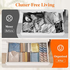 Lifewit 4" Tall 5 Pack Drawer Dividers, 35-56.5cm/13.8-22.2" Expandable Drawer Divider for Clothes, Adjustable Dresser Drawer