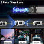 3 Channel Mirror Dash Cam with 4K+Inside 1080P+ 1080P 10 Inch Triple Rearview Mirror Camera, Night Vision, G-Sensor, Reverse 