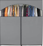 HOLDN’ STORAGE Portable Wardrobe Closet - 65 lb Large Capacity, Internal Heavy Duty Metal Rod, Zipper & Clear Window, Durable
