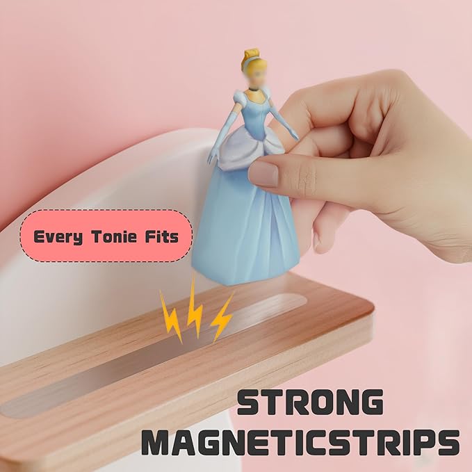 Butterfly Tonie Shelf for Tonie&TonieBox - White Magnetic Wooden Floating Shelves for Storage, Cute Tonie Wall Shelf for 20-3