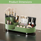 Rotating Makeup Organizer for Vanity with Brush Holder, Cosmetic Makeup Storage Organizer, Large Spinning Makeup Skincare Org
