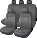 CAROMOP Faux Leather Car Seat Covers Full Set,Luxury and Comfortable Covers for Cars,Split Bench Compatible Car Interior Cove