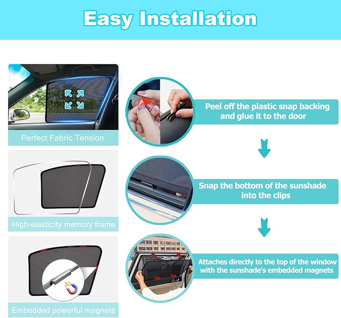 XCBYT Car Window Shades for 2019–2024 Corolla Sedan (Not for Hatchback/Touring/Cross), 4PCS Side Window Sun Shades, Breathable Mesh UV Protection for Baby, Privacy & Heat Insulation