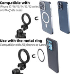 Magnetic Phone Holder Base for RAM Mounts, 1" (25mm) Ball Mount with Short Aluminum Alloy B Size Double Socket Arm, Compatible with Magsafe iPhone 17/16/15/14/13/12 Series