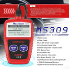 Autel OBD2 Scanner MS309 Universal Car Engine Fault Code Reader, Check Engine Light and Emission Monitor Status, OBDII CAN
