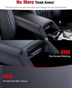 For 2025~2026 Mitsubishi Outlander (Not Fit Outlander Hybrid&Sport) 2-in-1 Silicone Center Console Armrest Cover&Armrest Hidden Privacy Tray - [OEM Design&Friendly Liquid Silicone Rubber] - Thin Black