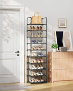 Kitsure Shoe Rack - 10-Tier Shoe Organizer with Detachable Fabric Shelves & Metal Frame, Tall Shoe Rack for Closet, Entryway,