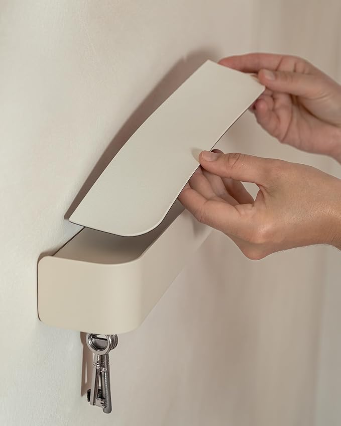 Kazai. Key Holder for Wall 'Tone' | Minimalist Key Hooks Design from Berlin | Modern Key Hanger with Metal Shelf | Key Hook W