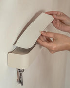 Kazai. Key Holder for Wall 'Tone' | Minimalist Key Hooks Design from Berlin | Modern Key Hanger with Metal Shelf | Key Hook W