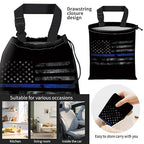Car Trash Bag Large Hanging Can for Back of Seat, Cute Waterproof Car Garbage Bag for Vehicle, Travelling, Outdoor Retro American Flag