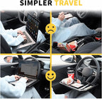 Steering Wheel Tray,Black Car Table Tray for Eating,Steering Wheel Desk for Laptop Food and Car Accessories,Fits Most Vehicles Steering Wheels