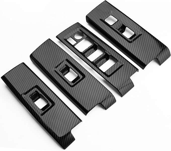 INTGET 4PCS Window Lift Switch Cover for 2022-2025 2026 Toyota Tundra Accessories Carbon Fiber Front & Rear Door Window Switch Lift Panel Cover for 2023 2024 2025 2026 Toyota Sequoia Accessories