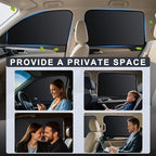 ZATOOTO Car Window Shades - 4 Pack Car Window Covers Premium UV Blocking, Side Window Curtains Full Blackout for Privacy, Breastfeeding, Napping, Camping, and Travel, Universal Fit for Most Vehicles