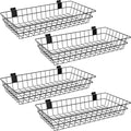 4 Pack Extra Large Slatwall Baskets, 24" x 12" x 4" Slatwall Panel Hanging Wire Basket for PVC Slatwall Ventilated Metal Slat