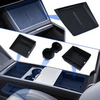 for Model 3 Center Console Organizer Armrest Tray Middle Storage Box Insert Container Durable ABS Plastic Accessories 2024 2025