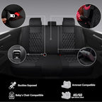 NS YOLO Leather Car Seat Covers,Universal Fit for Most Cars,SUVs and Sedans,Waterproof Luxury Leatherette Cushions, 5 Seats P