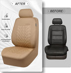 CAR PASS Car Seat Covers Two Front Only for Car, 3D Tyre Print Automotive Interior Covers, Airbag Compatible, Quick Setup Uni