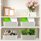 Zopeal Plastic Storage Bins 10 Pcs Gray Pantry Organizer Bins Small Baskets Storage Containers for Home Kitchen (8 x 5.7 x 3 