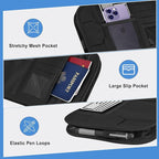 HUANLANG Car Sun Visor Organizer, Tactical Car Accessories with Zipper Storage Pouch, Glasses Clip Card Sleeve Pocket, Multi-Pocket Visor Organizer Fits Most Cars, SUVs, Trucks