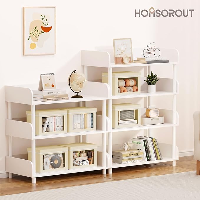 Homsorout Storage Bins with Lids - Small Fabric Organizers with Window, Collapsible Storage Bins for Clothes, Decorative Clos