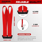6 Rooftop Cargo Tie Down Hook Straps-Secure Any Car Roof Bag, Roof Rack Cargo Carrier,or Car Top Carrier,Durable and Solid, No Roof Rack Required, Compatible with Most Cars - Registered Patent (red)