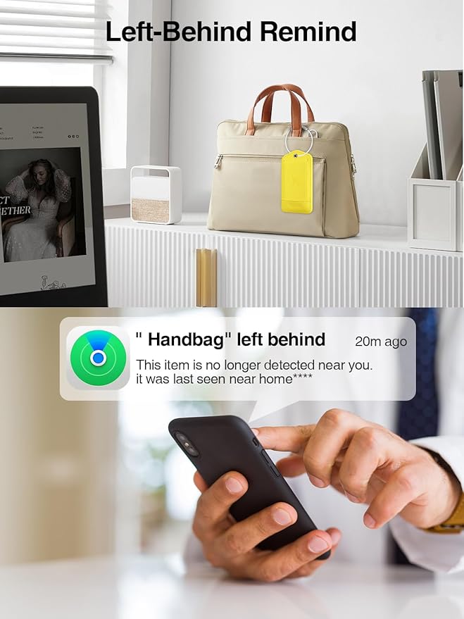 TopMade Smart Luggage Tag with Find My, Premium Leather Luggage Tags for Suitcase, Travel Bags, Backpacks, Anti-Lost Suitcase