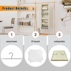Hanging Closet Organizer, Easy Mount Foldable 5-Shelf Hanging Closet Wardrobe Storage Shelves, Clothes Handbag Shoes Accessor