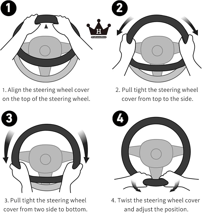 Fuzzy Winter Steering Wheel Covers for Women, Warm Cute Fluffy Car Wheel Cover for F150, Trucks, Jeep, Van, Soft Furry Auto Plush Large Car Handle Cover for Cold Weather, 15.2-16in, Gray