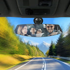 Car Rear View Mirror with Adjustable Suction Cup,Wide Angle Reduce Blind Spots 12.6inch HD Universal Panoramic Interior Rearview Mirror for Cars,SUVs,Trucks,Vehicles White