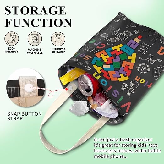 Car Trash Can, Cute Car Trash Bag, Hanging Car Organizer and Storage Bag, Trash Bin for Car Accessories, Vehicle, Travelling, Camping Business Idea Concept