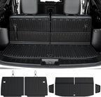 Cargo Liner Backrest Mats for 2022-2025 2026 Mitsubishi Outlander (Not Fit Sport or PHEV), All Weather TPE Cargo Trunk Mat Seat Back Protectors Accessories(Cargo Mat+3rd Row Backrest Mats)