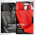 Coverado Front Seat Covers, Waterproof Nappa Leather Stain-Resistant Protectors, Universal Fit for Sedans, SUVs, Trucks, Auto