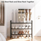 STO STO Detachable Shoe and Boot Rack Organizer, Metal Stackable Boot Rack for 6 Pairs, 2-Tier Shoe Rack for 9 Pairs, Adjusta