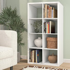 CTESNE【2026 Wooden Thick Frame 8 Cube Storage Organizer Shelf with Anti-Tipping Kits + Reversible Open Back Bookcase, Horizon