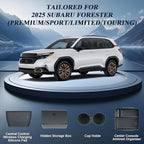 BIBIBO for 2025 2026 Subaru Forester Console Organizer 2025 2026 Subaru Forester Console Armrest Tray+Cup Holder +Wireless Charging Mat +Hidden Storage Box 2025 Forester Accessories
