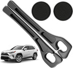 Car Seat Gap Filler Organizer Compatible with Toyota Rav4 Accessories Seat Gap Plug Blocker with Storage Slot Non-Slip Car1 Cup Holder Coaster Black