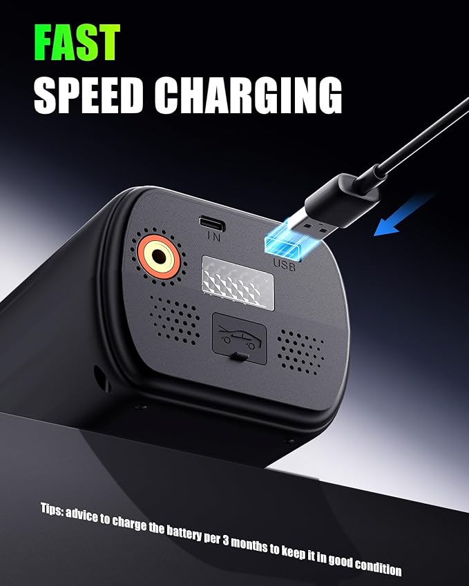 6000A Car Battery Jump Starter with 160 PSI Air Compressor, Battery Jumper Starter Tire Inflator Portable, Battery