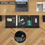 Large Under Desk Mounted Sliding Drawer with 2 Cable Hole and 60 Degree Tilt Panel to Pull Out, 22.4'' Long & 9.2'' deep Larg