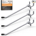 INCLY 50 Pack 6 Inch Pegboard Hooks, 1/4" Heavy Duty Peg Board Hooks Accessories with Rubber Tipped, Peg Board Tool Hangers F